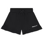 Girls Black Teddy Bear Logo Shorts Set, 1, hi-res