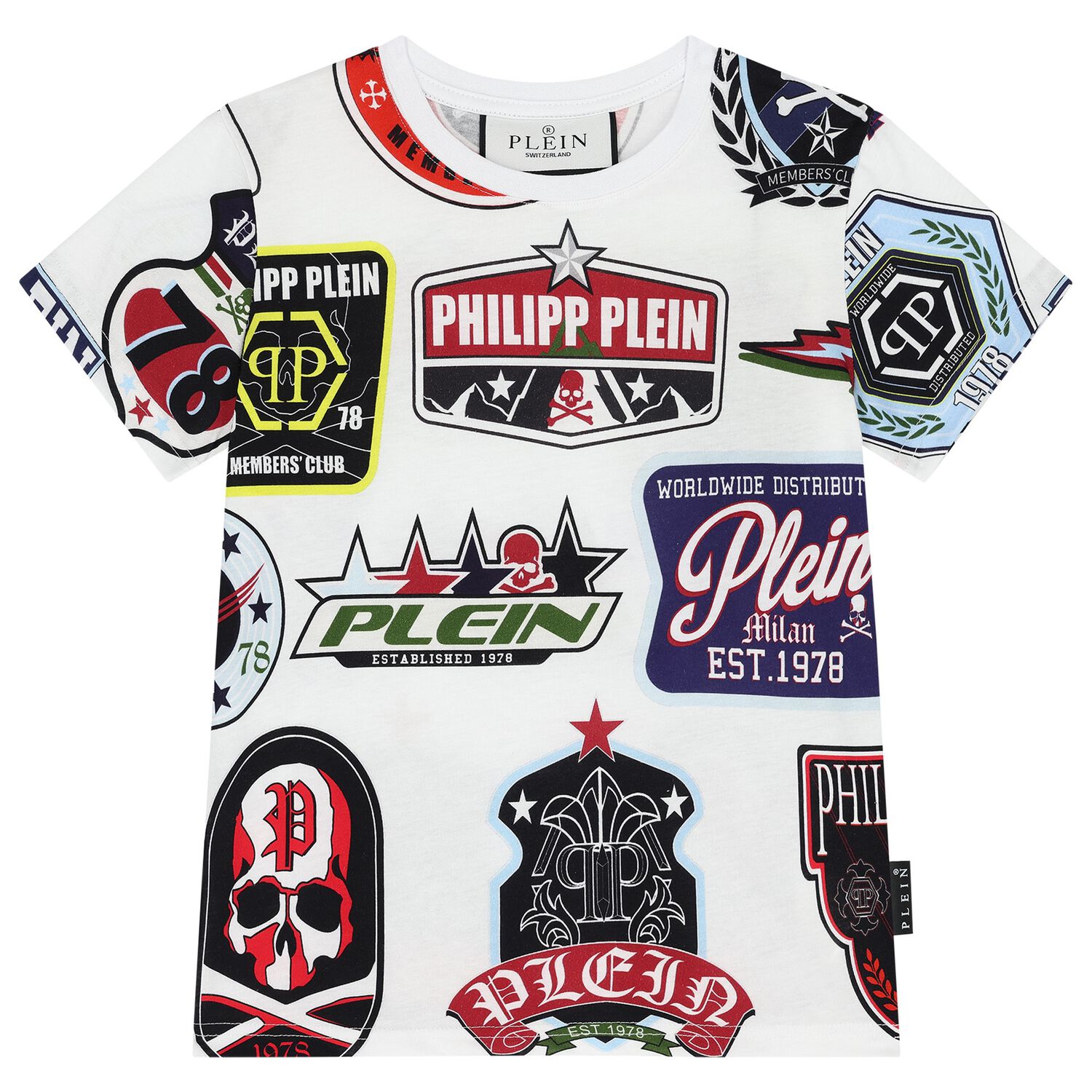 تيشيرت أولاد بالشعار باللون الأبيض, 1, hi-res image number null