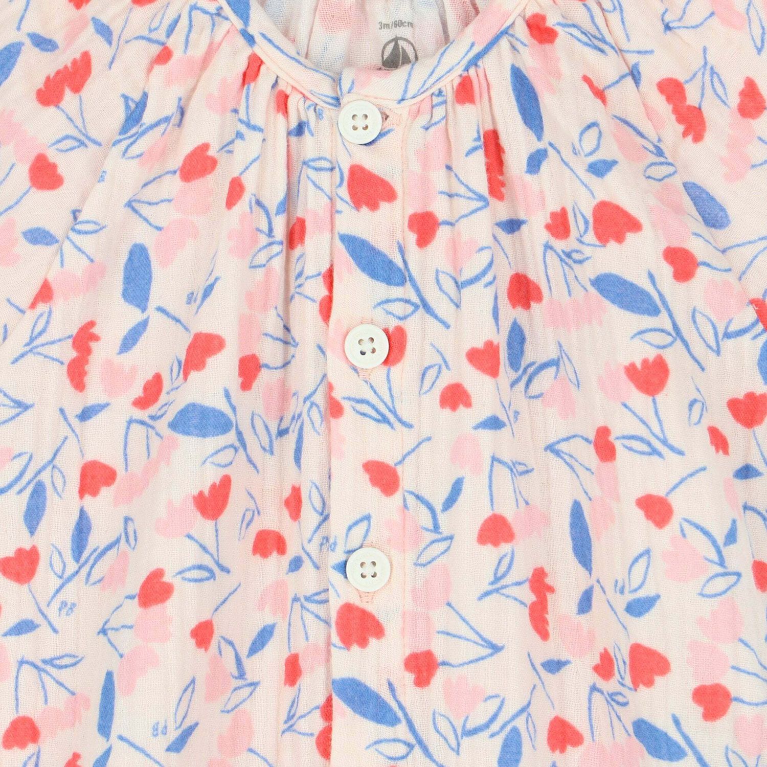 Baby Girls Pink Floral Rompers , 1, hi-res