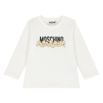 Younger White Logo & Popcorn Long Sleeve Top
