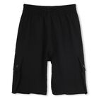 Boys Black Shorts, 1, hi-res