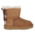 Younger Girls Beige Mini Bailey Bow II Suede Boots, 2, hi-res