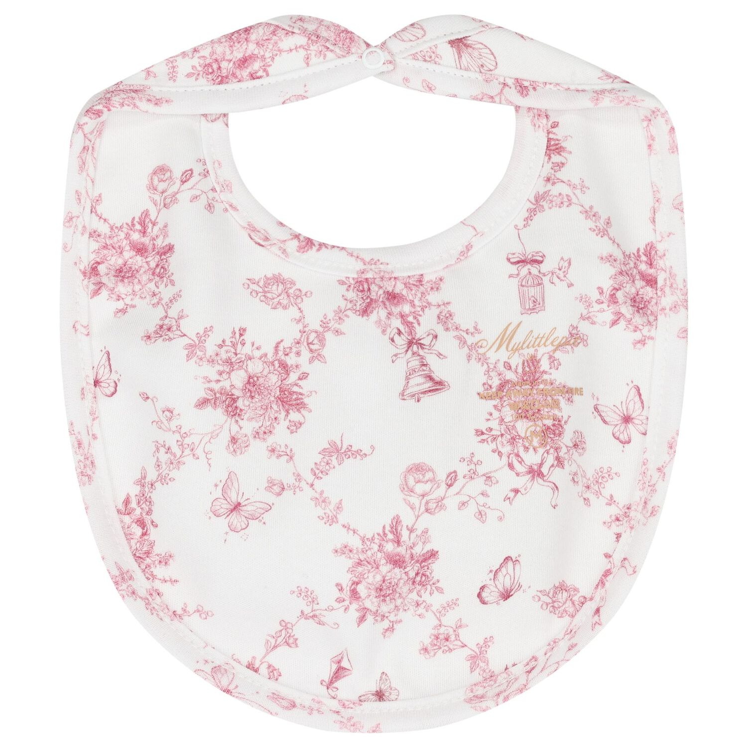 Baby Girls White & Pink Floral & Butterflies Babygrow Set, 1, hi-res