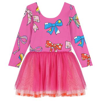 Girls Pink Bow Dress