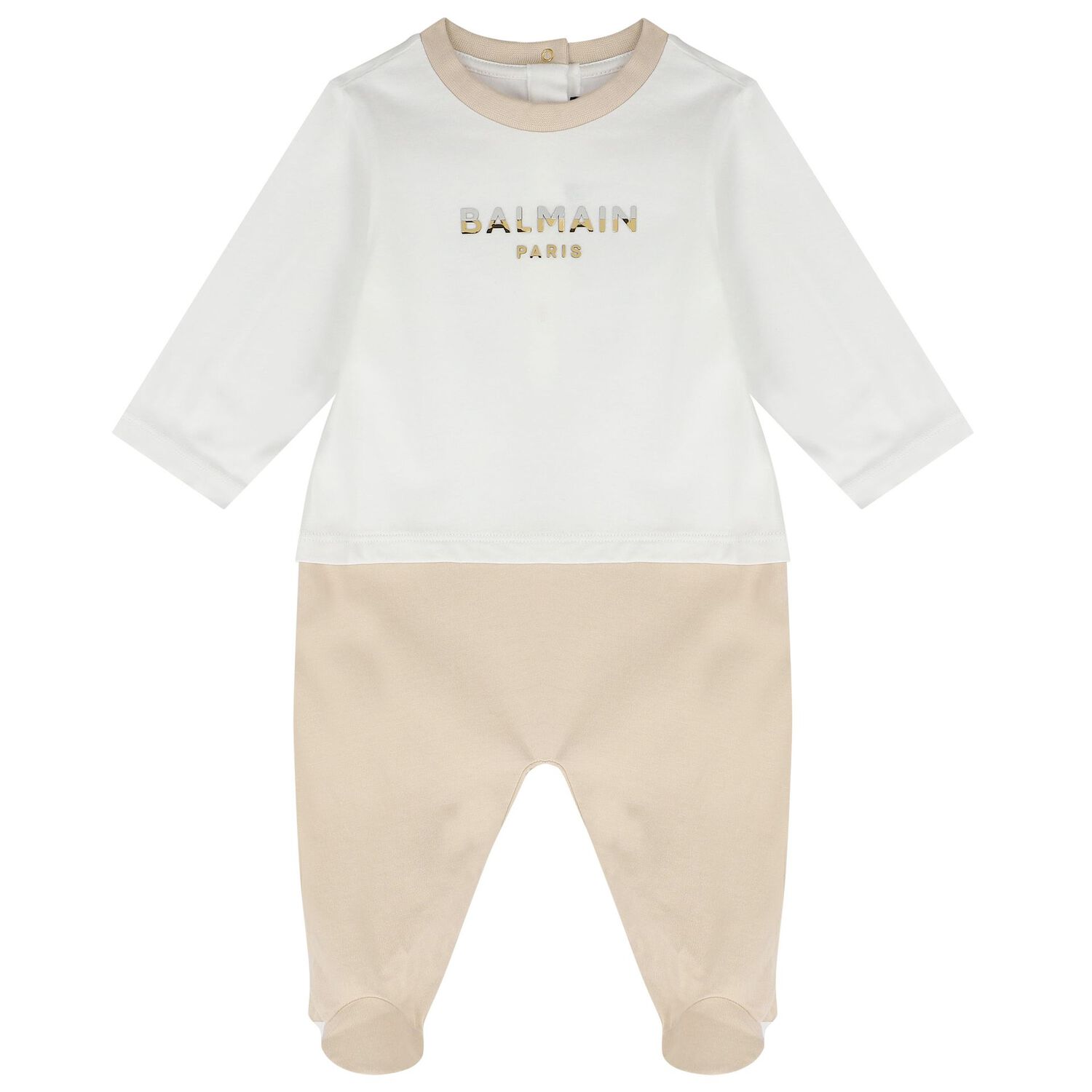 White & Beige Logo Babygrow Gift Set, 1, hi-res image number null
