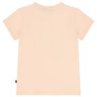 Girls Pink Butterflies Logo T-Shirt, 2, hi-res