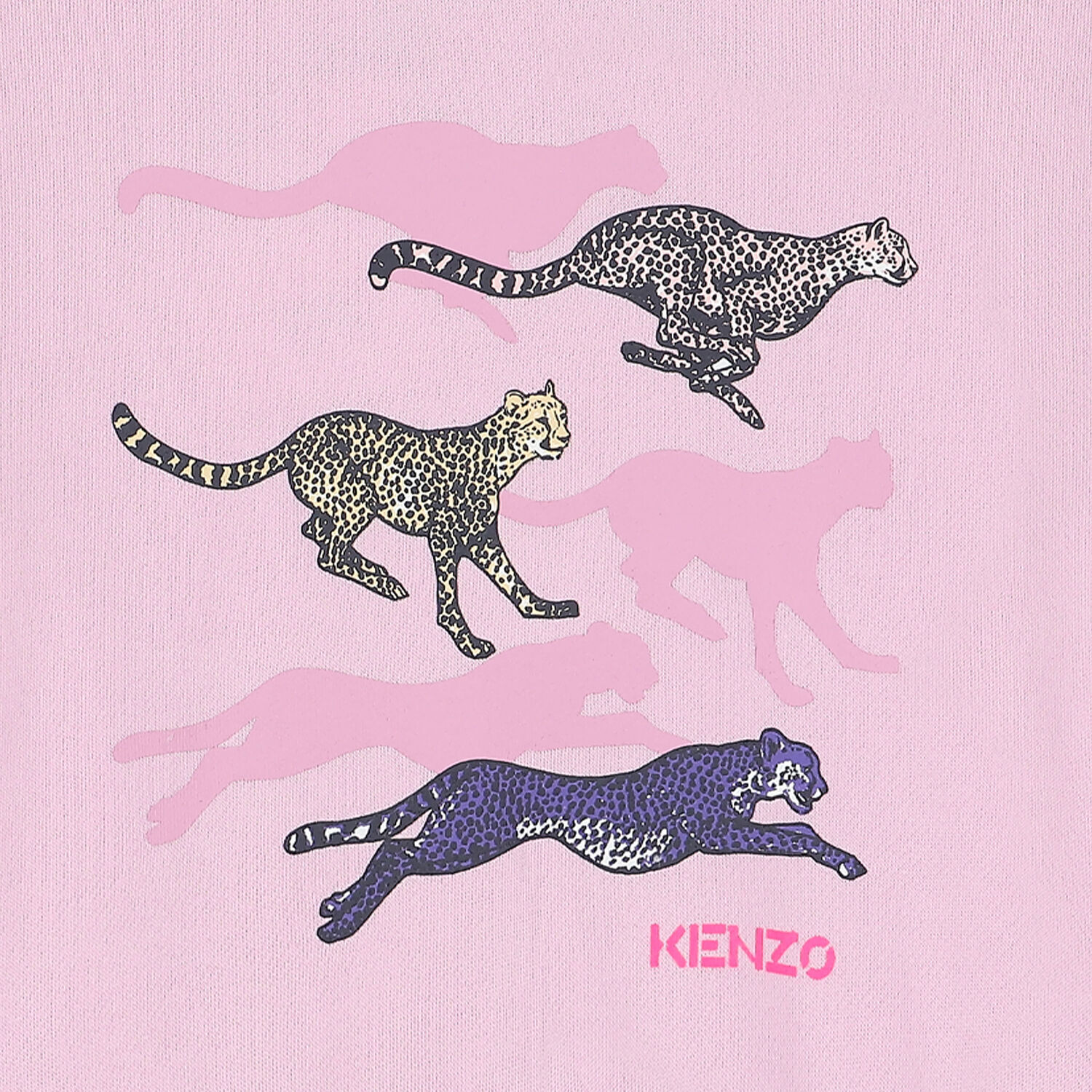 Girls Pink Cheetah Logo Sweatshirt, 1, hi-res