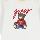 Ivory & White Teddy Bear Logo Baby Bodysuit Set, 3, hi-res