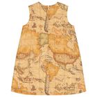 Girls Beige Geo Map Dress, 1, hi-res