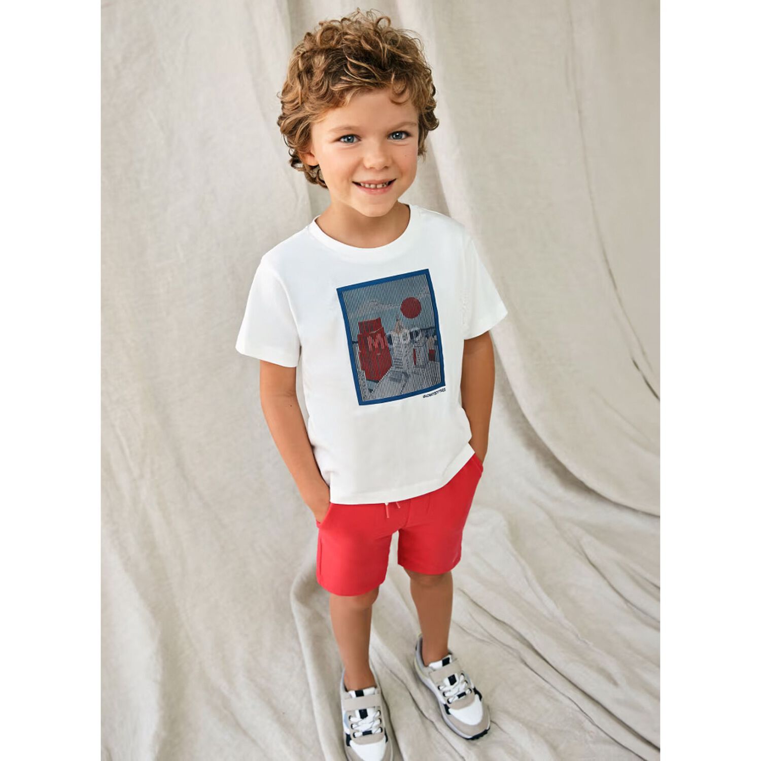 Boys Red Logo Shorts, 1, hi-res image number null
