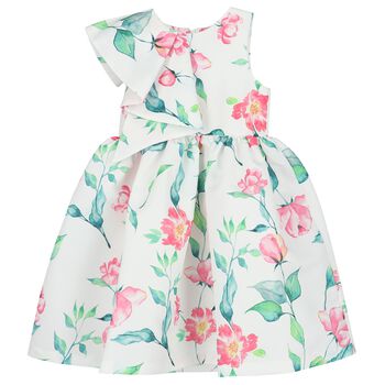 Girls White Floral Dress