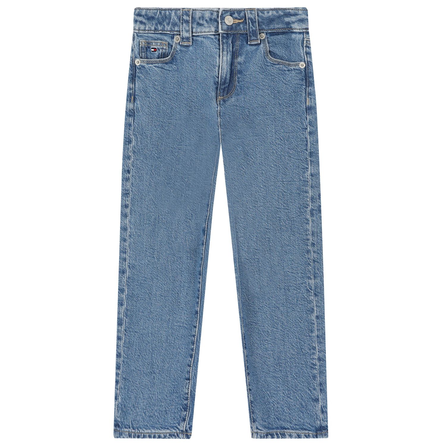 بنطلون جينز بنات بالشعار باللون الأزرق, 1, hi-res image number null