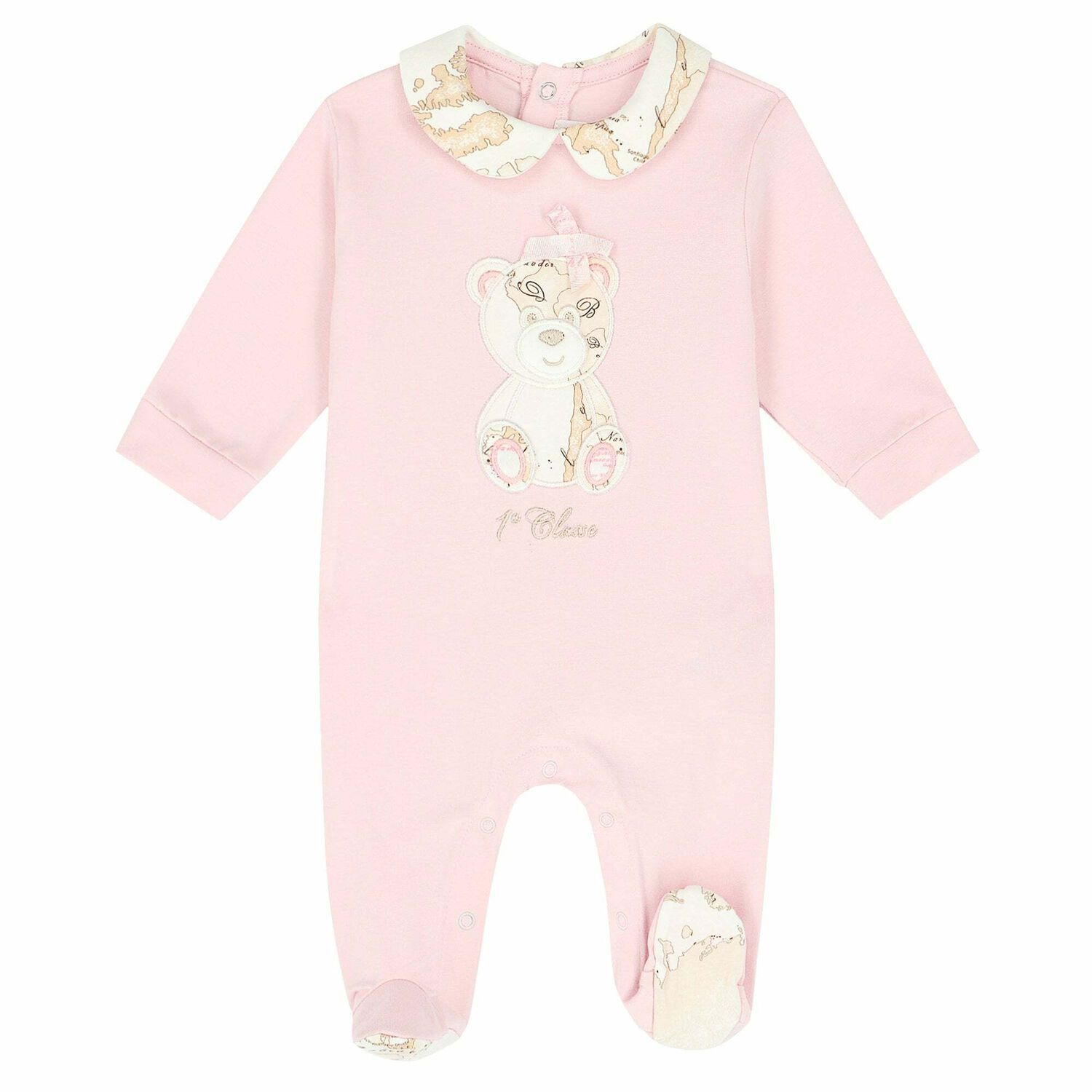 Pink & Beige Geo Map Babygrow, 2, hi-res