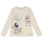 Girls Ivory, Beige & Navy Blue Leggings Set, 2, hi-res