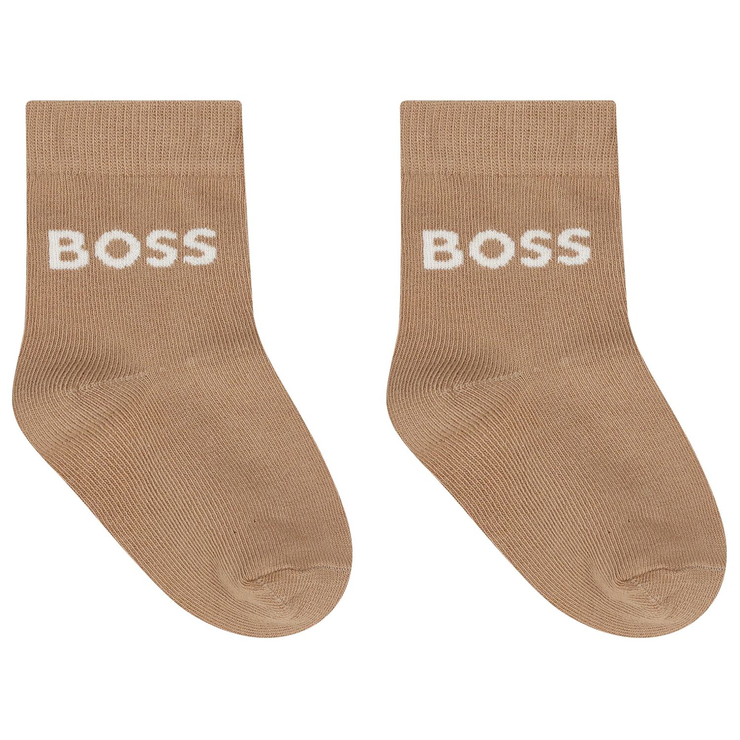 Baby Boys Beige, White & Black Logo Socks ( 3-Pack ) , 1, hi-res
