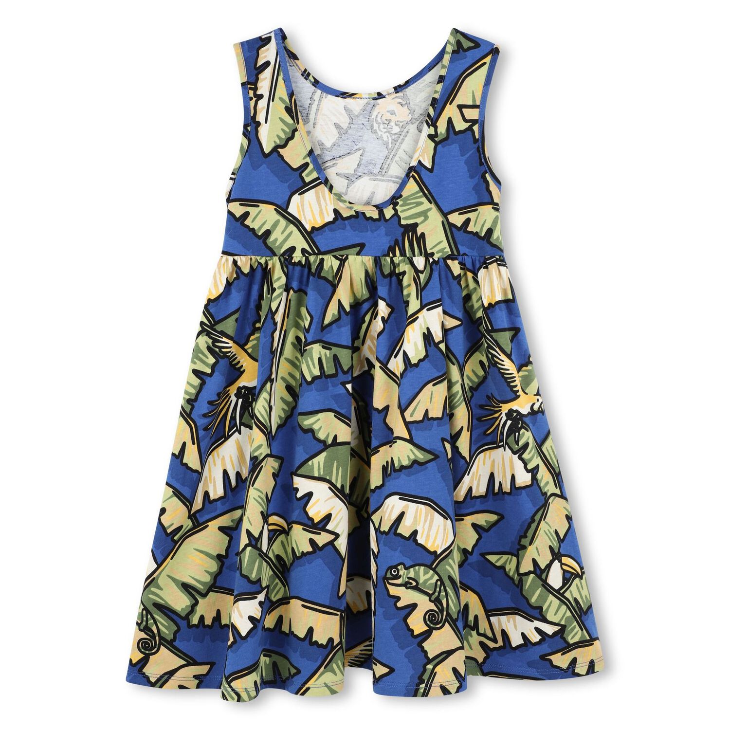 Girls Blue & Green Jungle Dress, 1, hi-res
