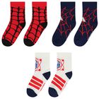 Boys Black & White Marvel Logo Socks ( 3-Pack ), 1, hi-res
