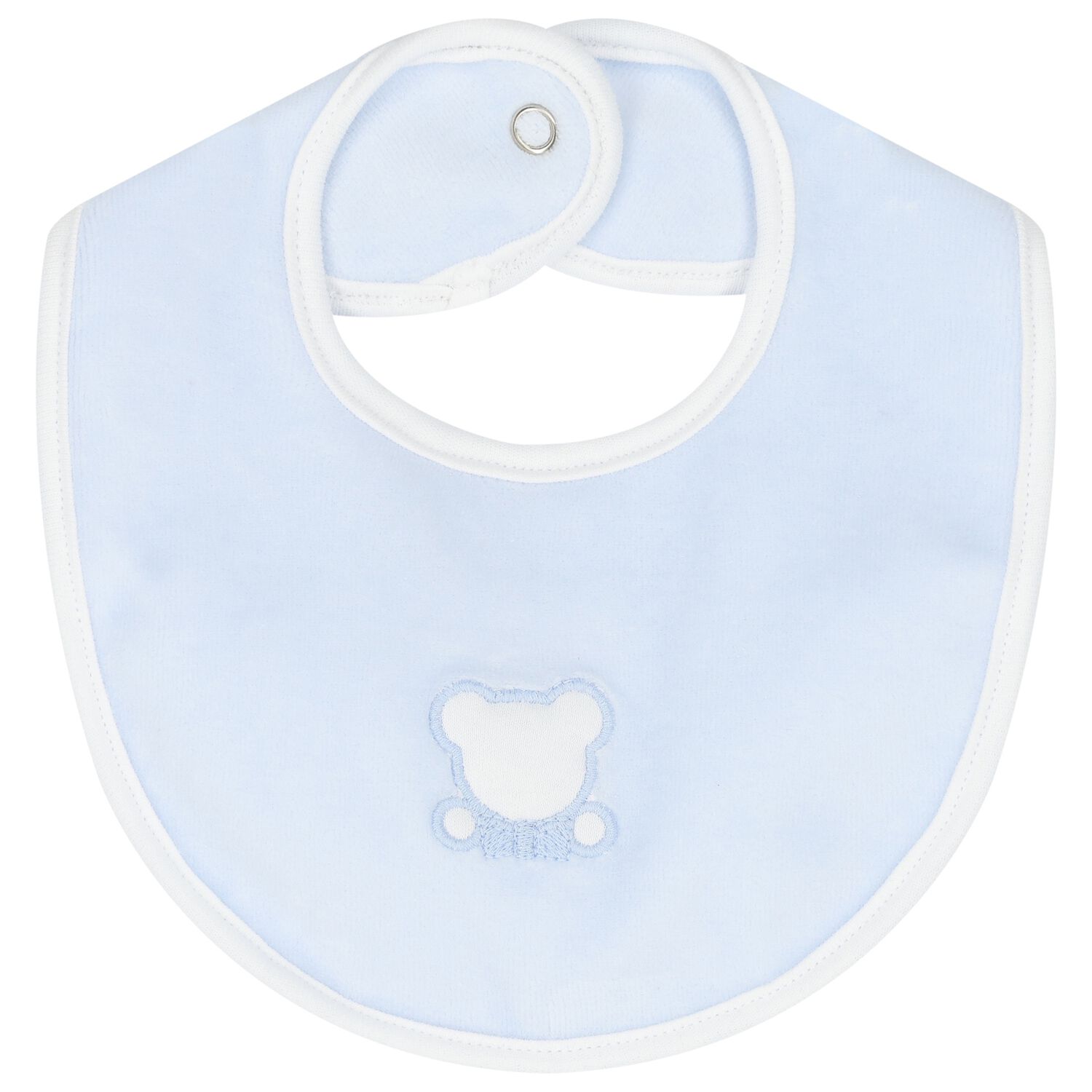 Baby Boys Blue Teddy Bear Bib, 1, hi-res image number null