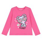 طقم بنات بنطلون بالشعار باللون الوردى و الأزرق, 1, hi-res