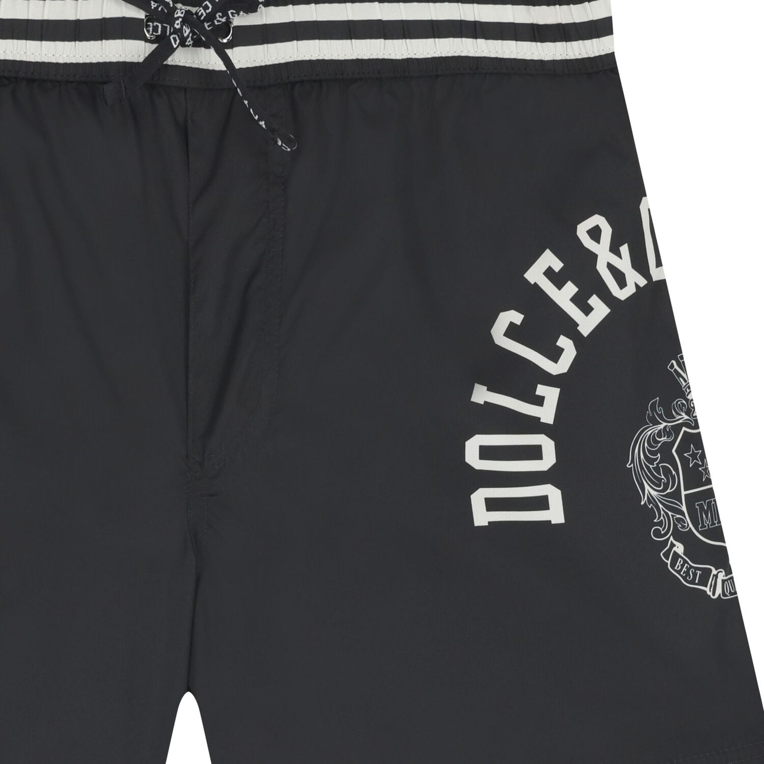 Boys Black Logo Swim Shorts , 1, hi-res