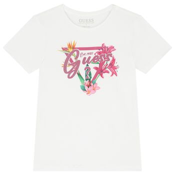 Girls White Logo T-Shirt