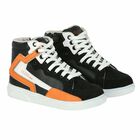 Boys Black Logo Trainers, 2, hi-res