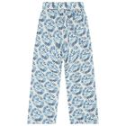 Girls White & Blue Trousers, 1, hi-res