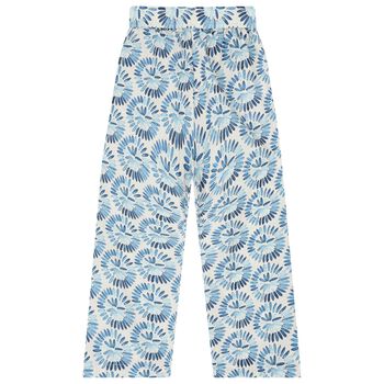 Girls White & Blue Trousers