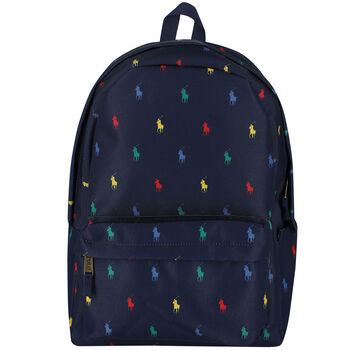 Boys Navy Logo Backpack