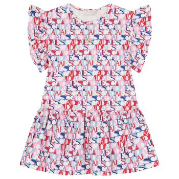 فستان بنات بالشعار متعدد الالوان 