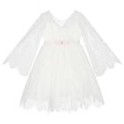 Girls White Chantilly Lace Mirelle Dress, 1, hi-res