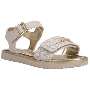 Girls Ivory & Gold Logo Sandals