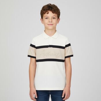 Boys Navy Blue Cotton Polo Shirt