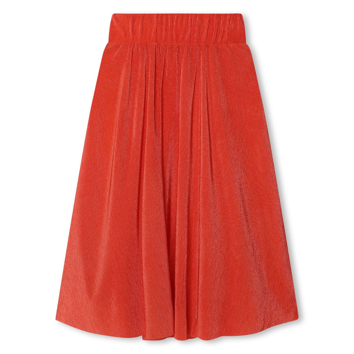 Girls Orange Pliss&eacute; Logo Skirt, 1, hi-res