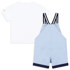 طقم دنغري باللون الأبيض والأزرق للأولاد, 1, hi-res