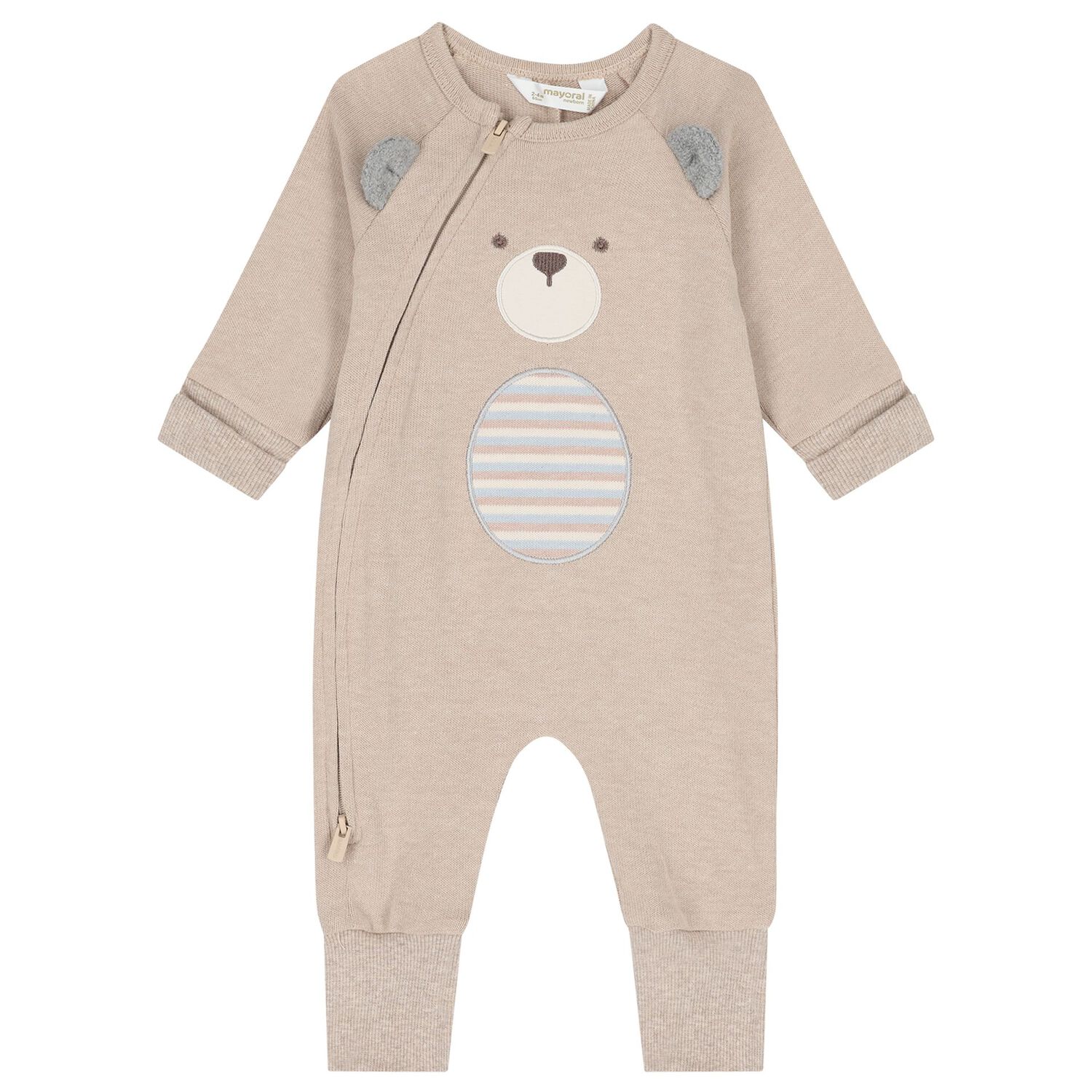 Baby Boys Beige Teddy Bear Romper Gift Set, 1, hi-res