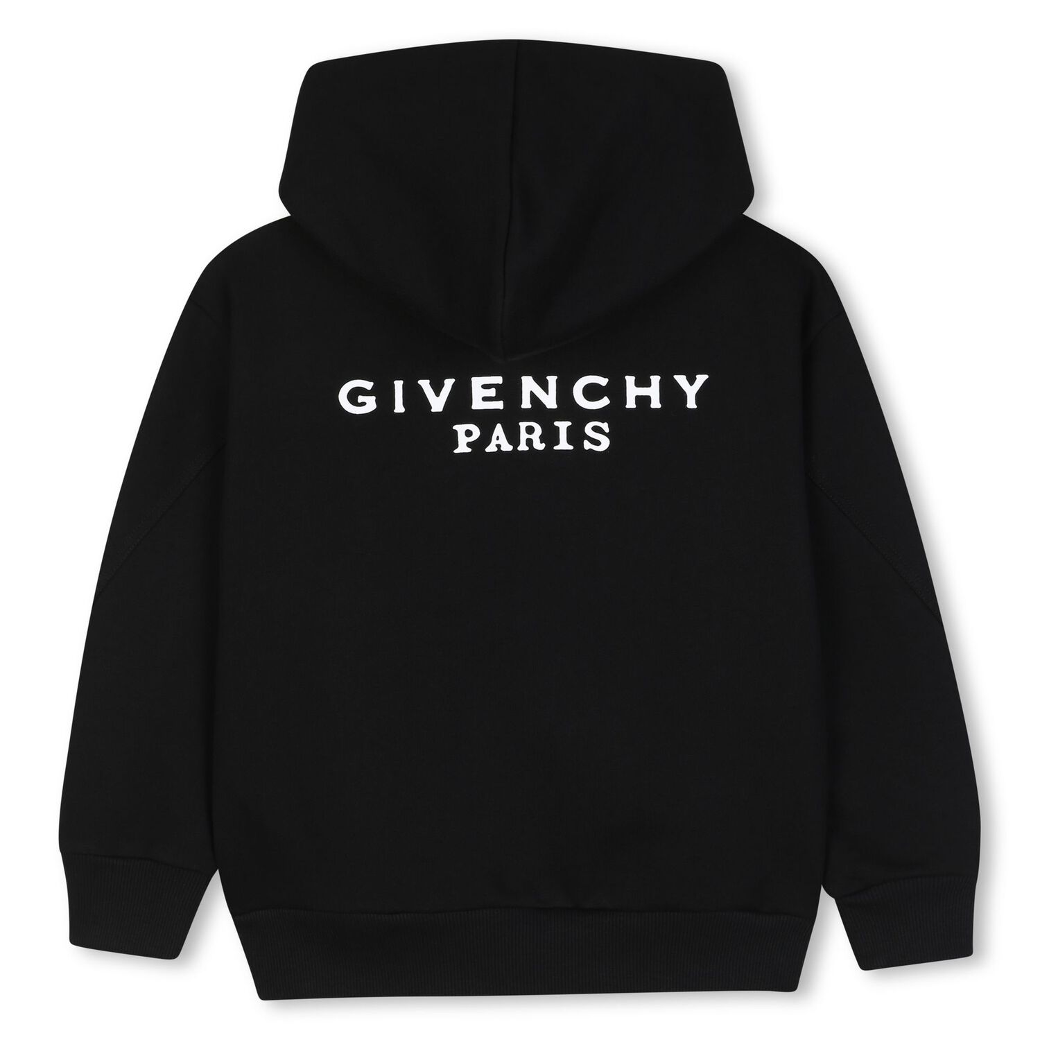 Black Logo Hooded Zip Up Top, 1, hi-res