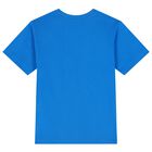 طقم شورت أولاد بشعار تيدى باللون الأزرق والأبيض, 2, hi-res