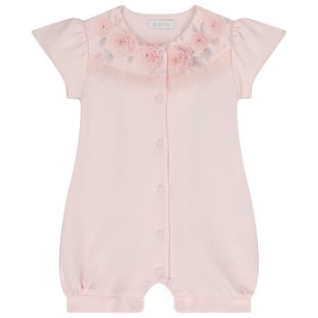 Baby Girls Pink Floral Romper