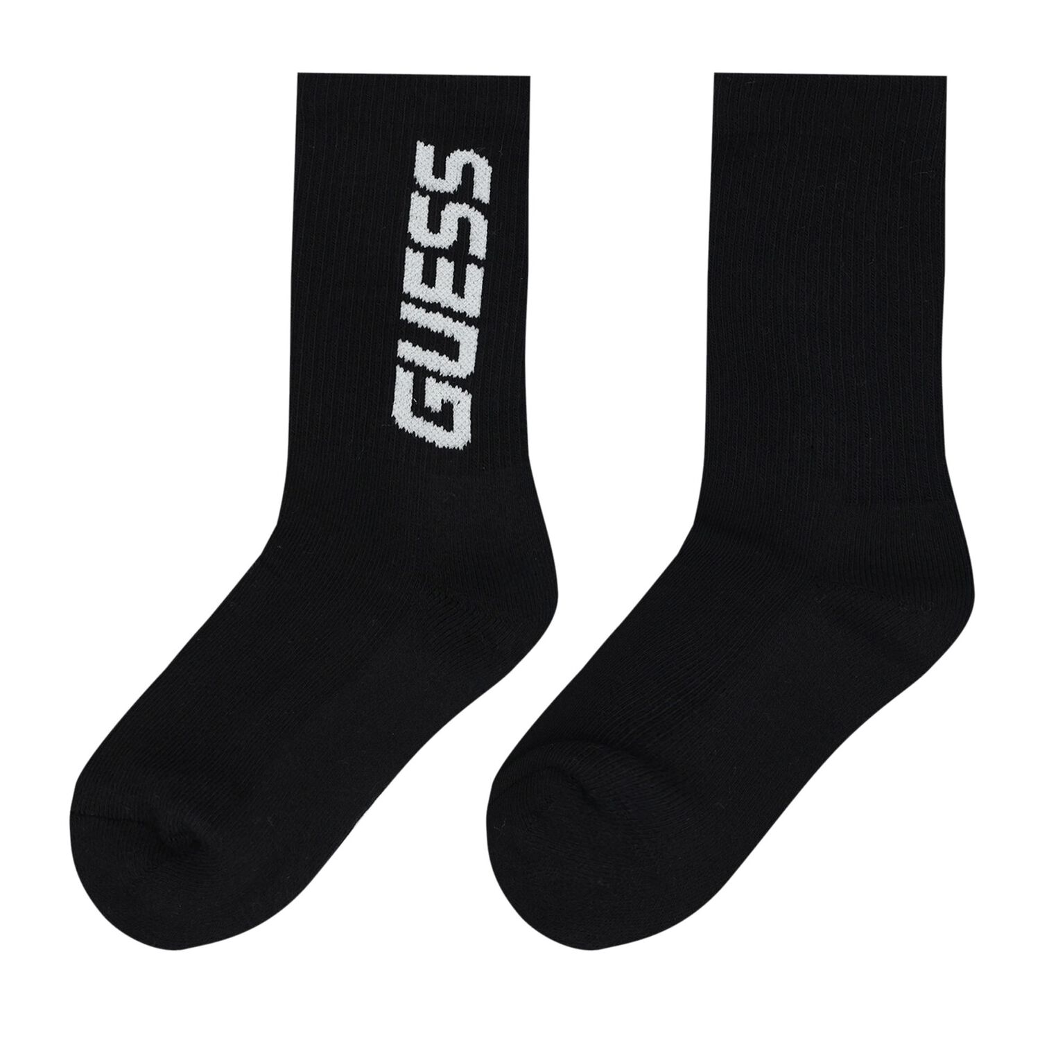 Boys Black Logo Socks, 3, hi-res