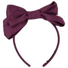 Girls Purple Bow Headband, 2, hi-res