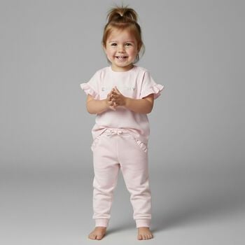 Younger Girls Pink Logo Joggers