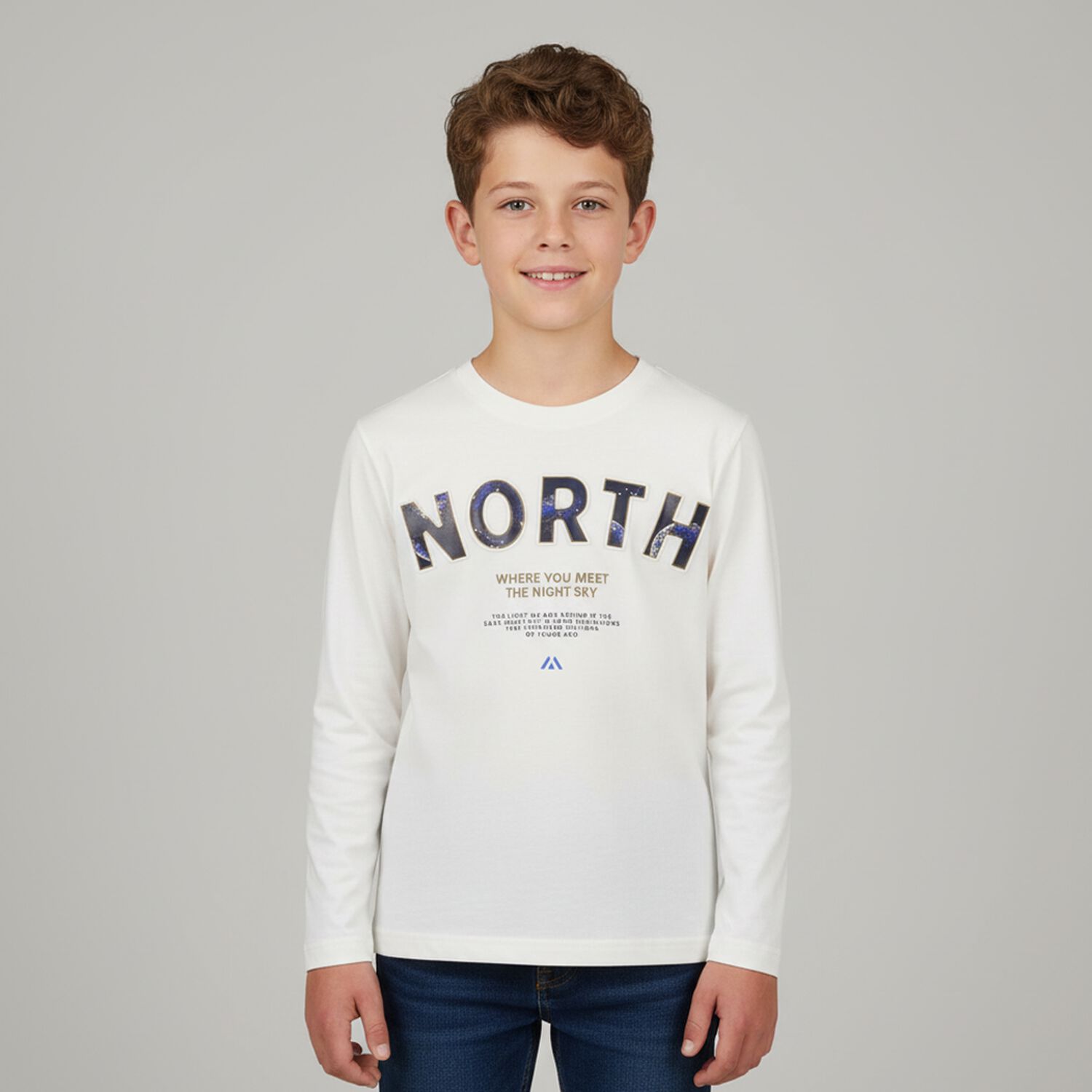 Boys Ivory Long Sleeve Top, 1, hi-res image number null