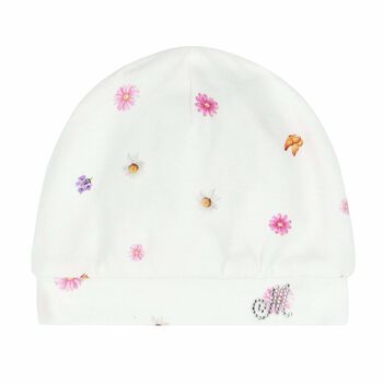 Baby Girls White Floral Hat