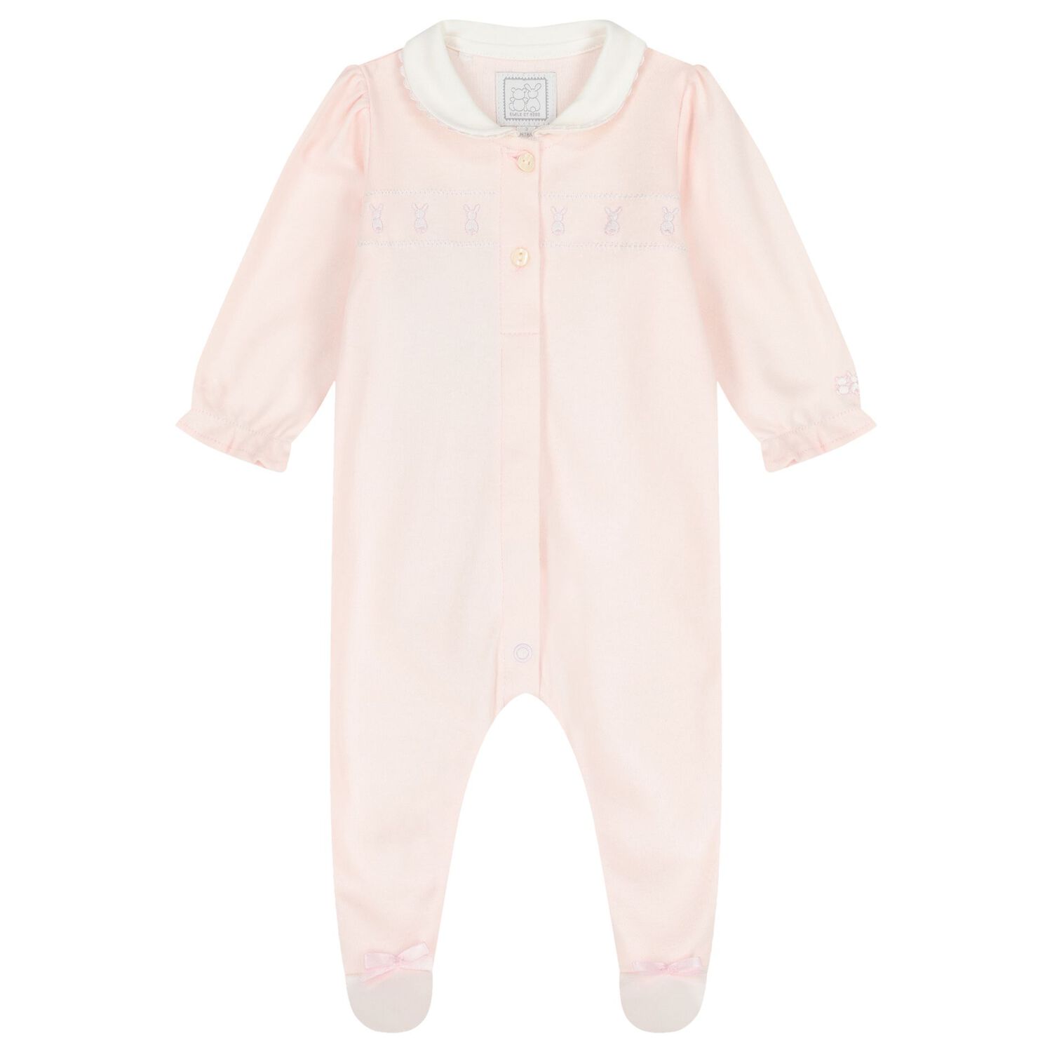 Baby Girls Pink Bunny Babygrow Set, 1, hi-res