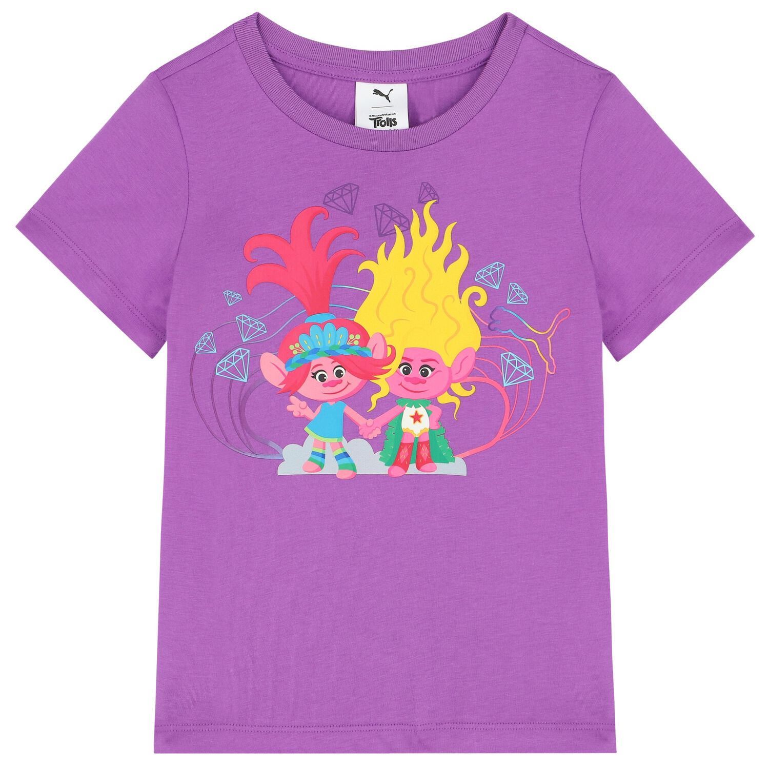 Girls Purple Logo Trolls T-Shirt, 3, hi-res image number null