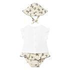 Baby Girls Ivory & Beige Bear Skirt Set, 1, hi-res