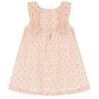Younger Girls Pink Logo Chiffon Dress, 1, hi-res