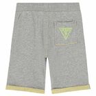 Boys Grey Logo Shorts, 2, hi-res