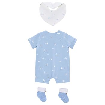 Baby Boys Blue Swan Romper Set